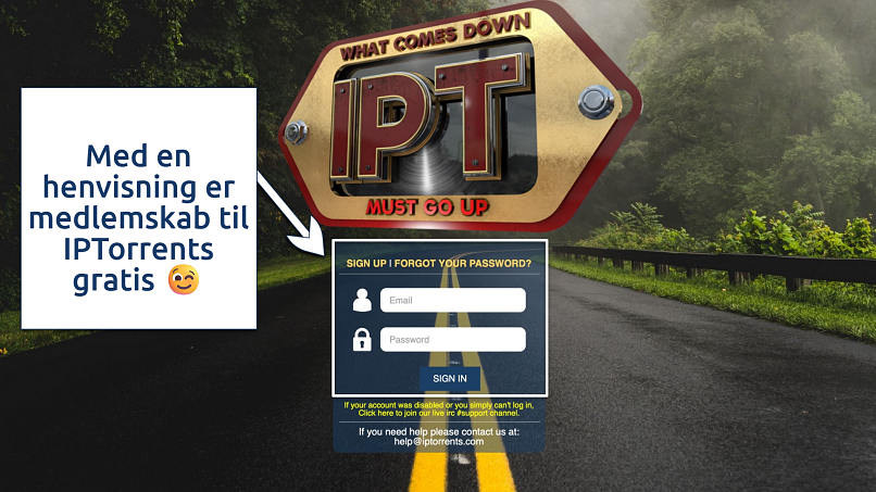 Screenshot of the IPtorrents homepage